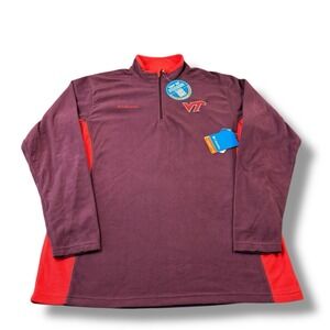 NWT Columbia Virginia Tech Hokies Omni-Shade UPF 50 Klamath Range 1/2 Zip Mens L